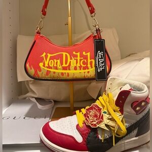 🚫SOLD🚫Von Dutch Fiery Red and Yellow Shoulder Bag - NWT 🔥